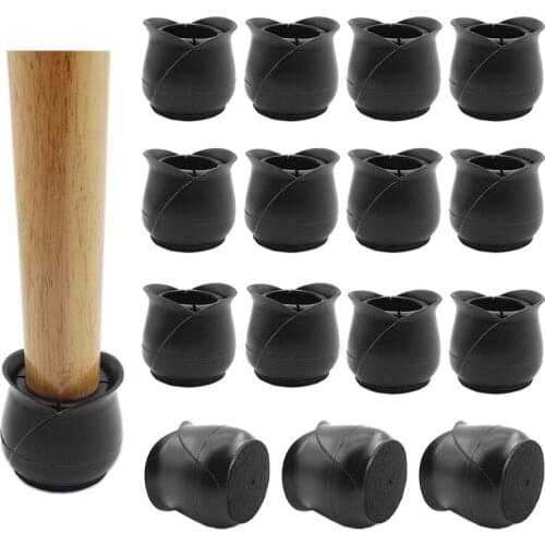 Chair Leg Floor Protector Silicone Chair Leg Caps Furniture Felt Table Feet Covers Fit for Both Round&Square Chair Leg 16Pack