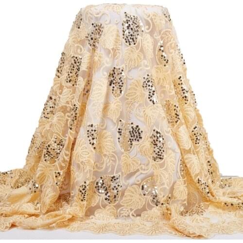 Zhenguiru Blue African Lace Fabric 5 Yards Flowers Embroidery French Tulle Lace Sewing Nigerian Fabric Women Wedding Dress A2446