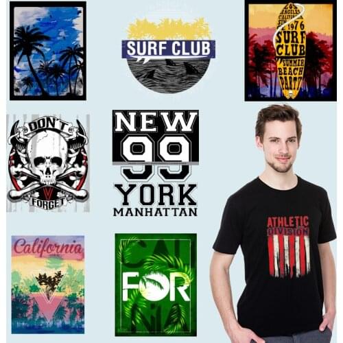 The scenic Heat Transfer PVC Patch Stickers on fabric Iron on patches Garment Accessories Washable DIY Appliques