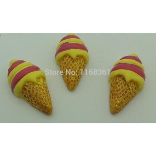 1pcs/lot resin flat back hot pink stripe Icecream 24mm Scrapbook Embellishment DIY Phone Decoration B406-5