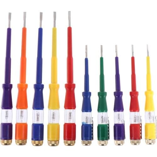 220V 14cm/19cm Mini Waterproof Induced Electrical Tester Screwdriver With Indicator Light Random 1Pc