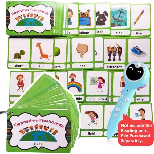 100 Groups/set Opposites English Word Learning Card Flashcards Games Puzzles for Kids Children Baby Juguetes Educativos Toys