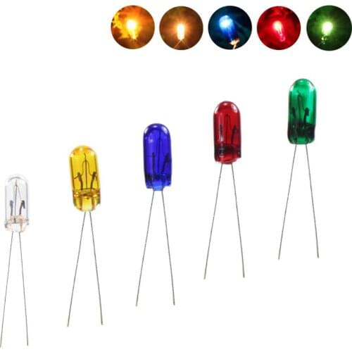 100pcs 3mm 12V Mini Grain of Wheat Bulbs Mixed Color Red Yellow Blue Green Warm White MP02 Railway Modeling