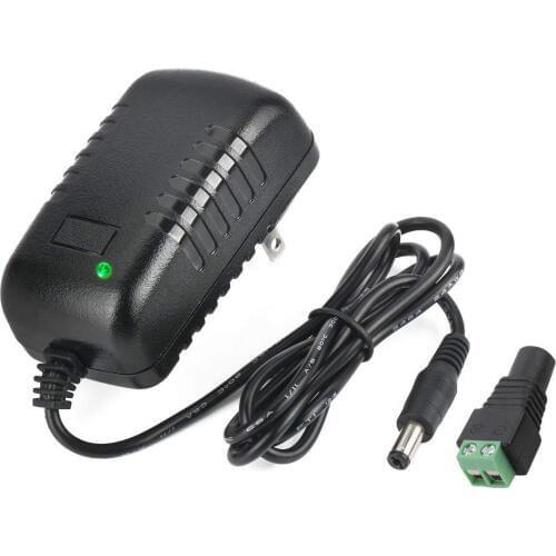 12V-2A Switching Power Supply Adapter for 100V-240V AC 50/60Hz with DC Connector Gift