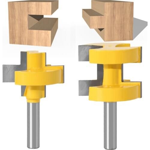 2 Pieces T-Slot Square Tooth Tenon Milling Cutters Carving Knife Router Bits Set