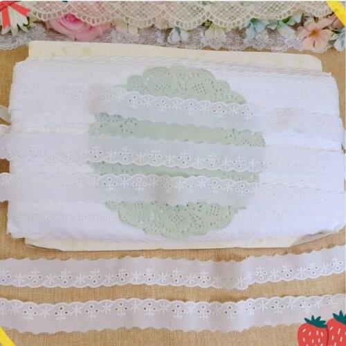 5 Meters/lot 2.5cm Width Pure White Cotton Lace Trims Garment Cotton Lace Cloth Scrapbooking DIY Accessories Free Shipping