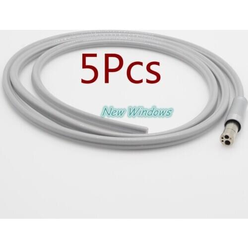 5Pcs Dental Handpiece Tube 4-hole Composite Pipe with connector