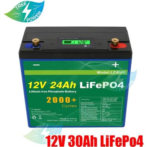 12v lifepo4 battery 30AH 12.8v lifepo4 lithium battery pack with 5A charger for fishing LED lighting ,sounder
