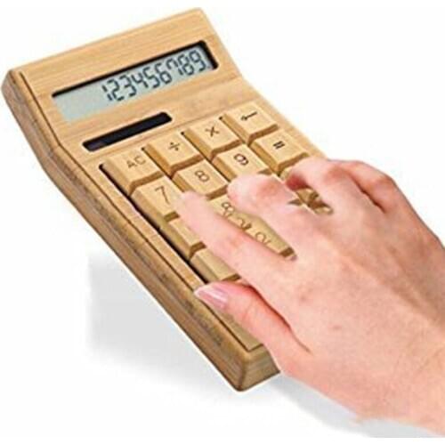 Bamboo Office Calculator 12 Digit LCD Display School Special Gift Calculate