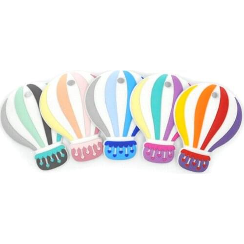 1PCS Silicone Baby Teether Hot Air Balloon Teething Toy Food Grade Silicone Pacifier Chain Pendant BPA Free