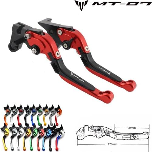 For YAMAHA MT-07 MT 07 MT07 2014-2019 Motorcycle Accessories Adjustable Folding Extendable Brake Clutch Levers LOGO MT-07