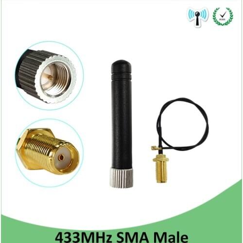 433MHz Antenna 3dbi SMA Male Connector Plug 433 MHz Directional Antena Small Size 433m Antenne + 21cm RP-SMA Pigtail Cable