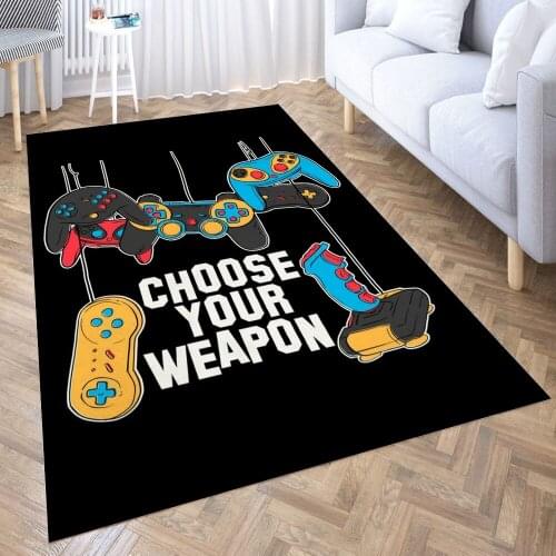 Gamer Gaming Controller Carpet for Living Room 3D Anime Cartoon Rug Gamer Teen Room Bedside Lounge Rug Kids Children Floor Mats