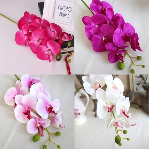 Fake Silk Flower Orchid Butterfly with Stems Home Decor Phalaenopsis Artificial