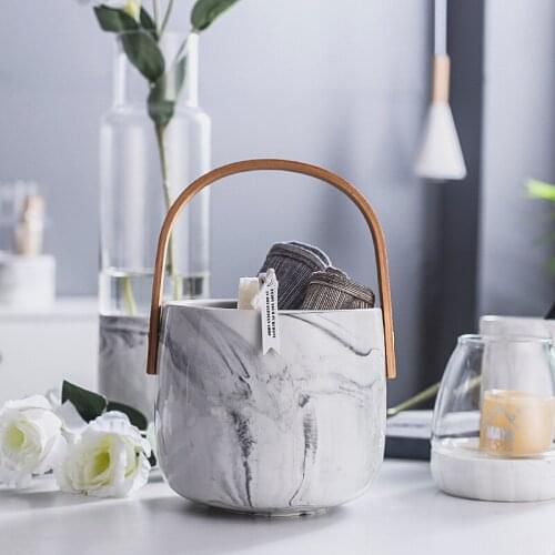 Kitchen Storage Pots Ceramic Storage Box Jar Organization Boxes Europe Large Capacity Container with Wooden Handle