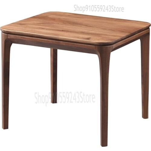 North American Pure Black Walnut Square Table Living Room Sofa Side Table Modern Simple Small Side Table Log Coffee Table Square