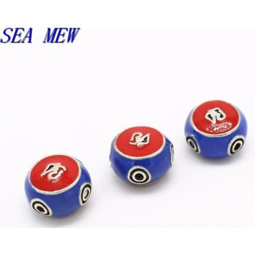 5 PCS 16*10mm Metal Copper Beads Antique Silver Color Drops Of Glaze Spacer Beads Hole Bead For Jewelry Making