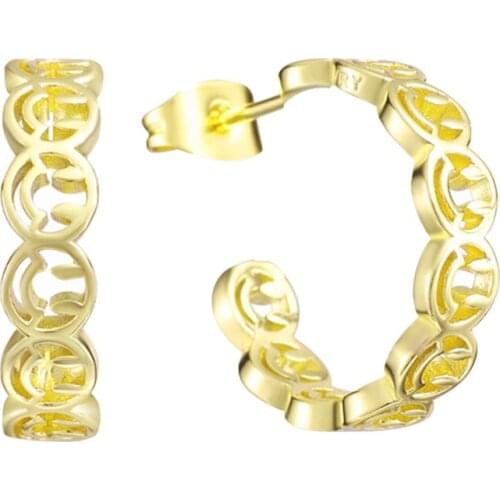 Trendy Girl Women Jewelry Hope You Happy Everyday Smiley Faced Hoop Earring