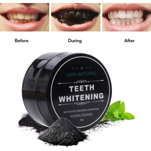 Natural Charcoal Teeth Whitening Powder Smoke Coffee Tea Stain Remover Oral Hygiene Dental Care Bamboo Activated Charcoal Powder