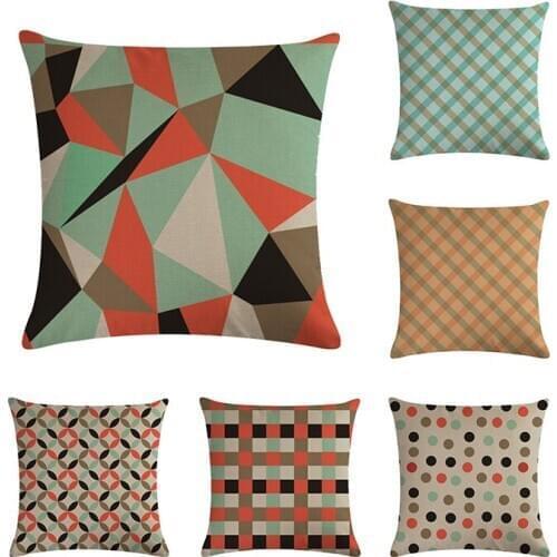 Modern Minimalist Geometry Throw Pillow Cover Lattice Dot Printing Home Decor Sofa Seat Decorative Cushion Cover 45x45cm Pillows