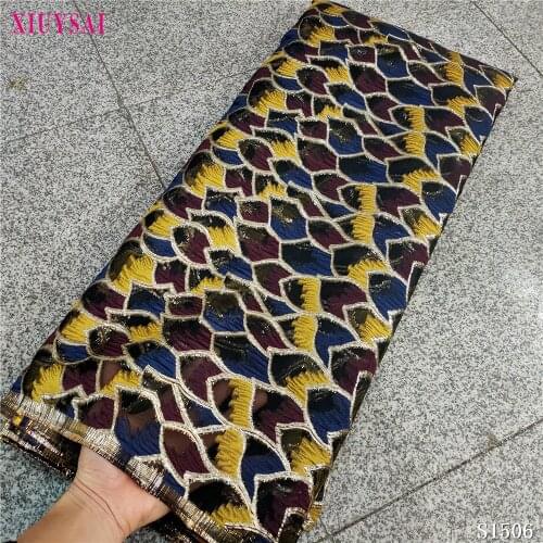 Latest African Cord Lace Fabric Milk Silk Water Soluble Dress Lace Stones 2021 High Quality Nigerian Guipure Lace Fabric S788