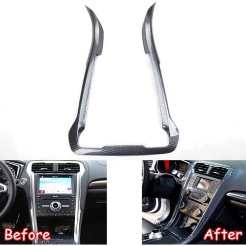 Fit For Ford Mondeo 2017 2018 Carbon Fiber Style Car Central Console Decoration Bezel Cover Trim Car Styling Accessories