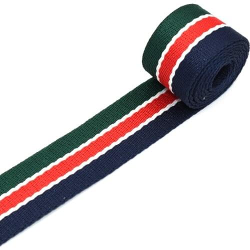 32mm Striped Ribbon Fabric Webbing Belt Jacquard Ribbon Canvas Webbing Bag Webbing for DIY Garment Textile Sewing Accessorie