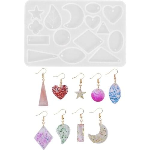 Handmade Resin Round Heart Pendant With Hole Clear Silicone Molds DIY Geometric Shapes Epoxy Resin Charms Jewelry Mold