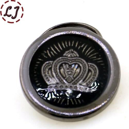 New fashion craft button 10pcs/lot 18mm/25mm crown metal decorative buttons British style for overcoat garment accessories DIY