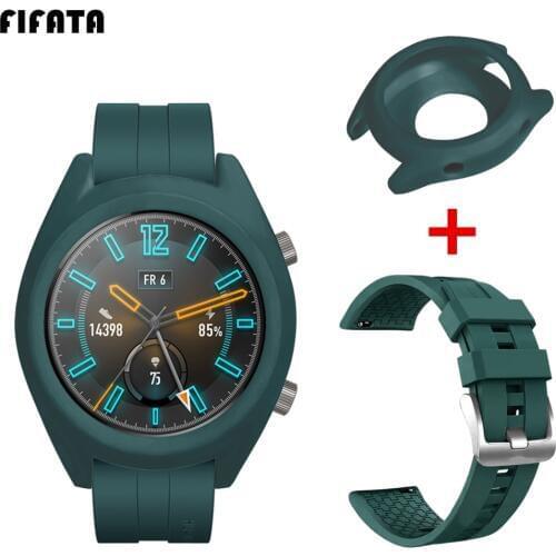 Strap For Huawei Watch GT Active / Elegant Smart Watch Band For Huawei GT Accessories TPU Case Cover + Silicone Sports Bracelet