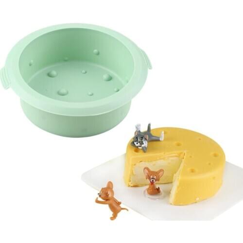 Round Cheese Cake DIY Fondant Cake Silicone Mold Tray Kitchen Bread Pastry Mold Pan Heat Resistant Baking Tool