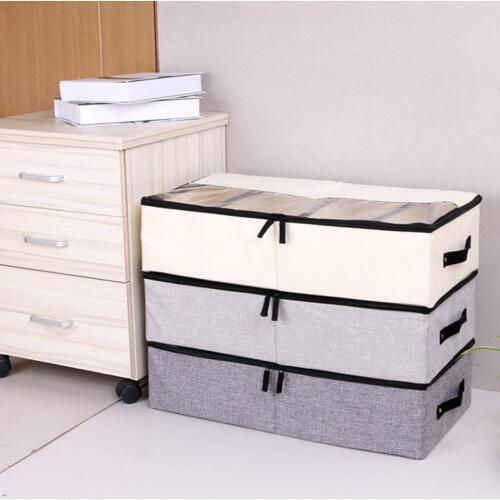 Foldable grid shoe box storage bag thick fabric transparent shoe box dust bed bottom shoe storage box