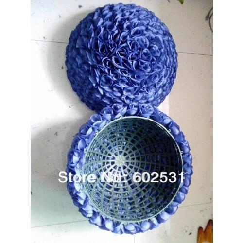 SPR 50cm wedding artificial silk flower ball plastic inner-royal blue-kissing ball event and party decorations