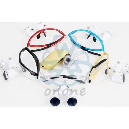 Dental Loupes 3.5X420mm Surgical Glasses with LED Head Light Dentists Magnifier