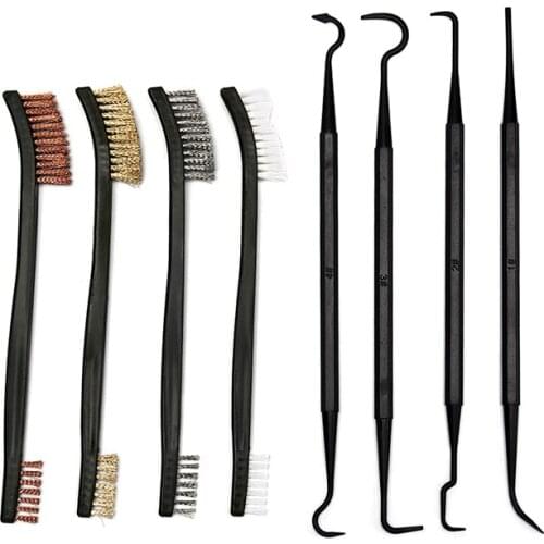 High quality Steel Wire Brush + Nylon Pick Set Universal Gun Hunting Cleaning Kit Tactical Rifle Pistol Gun Cleaning Tool