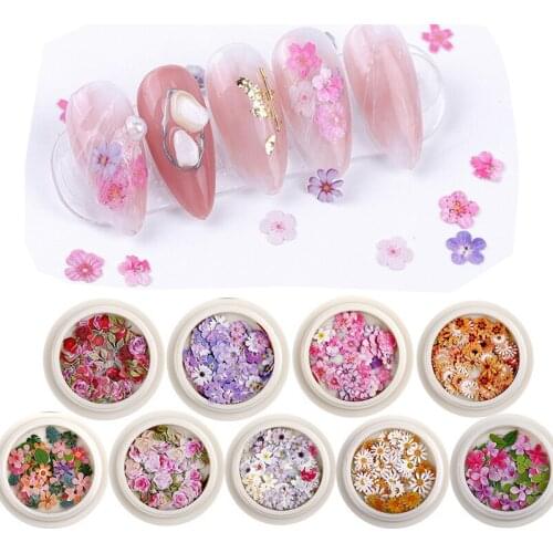 1Box 3D Wooden Rose Flower Nail Sticker Embossed White&Pink Flower Water Decals Nail Art Slide Decals DIY Manicure Decor