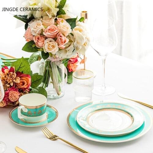 1pc Creative Ceramic Western Food Dishes Round Serving Tray Plate Dish Breakfast Plates Restaurant Kitchen Tableware Home Decor