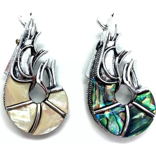 1pcs Natural Animal-shaped Abalone Shell Pendant Size 53 X 28MM Exquisite Fashion Trend-made DIY Necklace Accessories