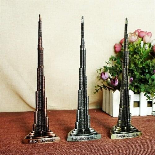 1Pcs Building Model Dubai Burj Khalifa Tower Metal Model Ornaments Home Decor Gift for Friends Architectural Teacher