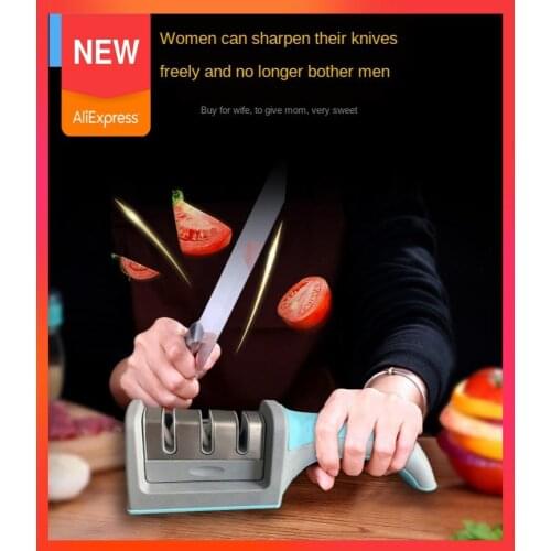 Knife Sharpener Kitchen Sharpening Stone 3 Materials Professional Tungsten Diamond Ceramic Grinder Whetstone Chef Tool