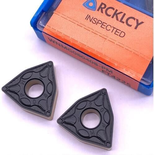 10pcs RCKLCY Carbide Insert WNMG080408 PM FT4225 External Turning Knife Lathe Tools For steel CNC Tool Milling Cutter