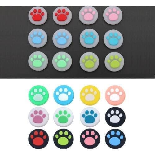 100pcs Cat Paw Claw Silicone Analog Thumb Grips Cover For Nintend Switch Lite NS Joy-Con Game Console Joystick Stick Caps