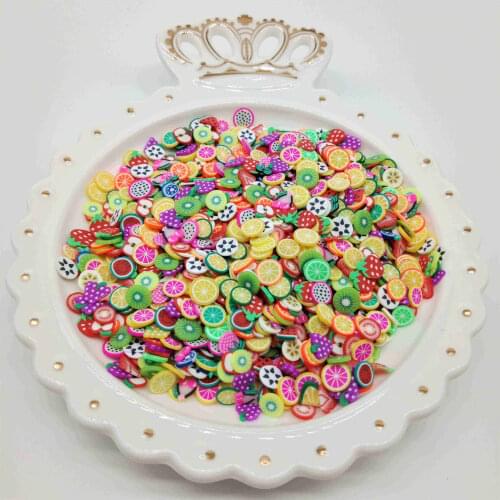 100g 5mm Soft Clay Fruit/Flower/Animal Slice Charms Beads For DIY Hair Accessories Nail Mobile Phone Jewelry Making