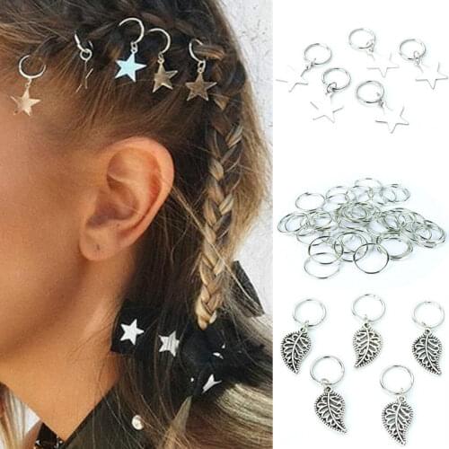 14mm Hair Braid Dreadlock Beads Silver Hair Bead for Women Girls Men Dreadlocks Adjustable Hair Rings Braiding Hole Micro Ring