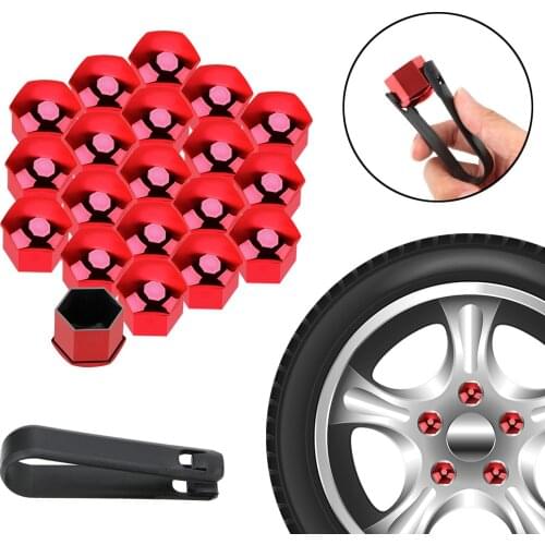 20 PCS 21mm Car Wheel Nut Caps Anti-Rust Dust Proof Auto Hub Screw Cover Bolt Rim Protection Caps Universal Exterior Decoration
