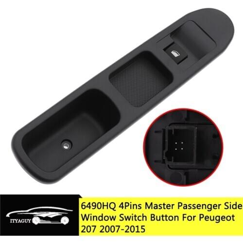 4 Pins Passenger Side Car Electric Power Master Window Switch Button For PEUGEOT 207 2007-2015 6490.HQ 6554.HJ 6554.QL 6554.ZL