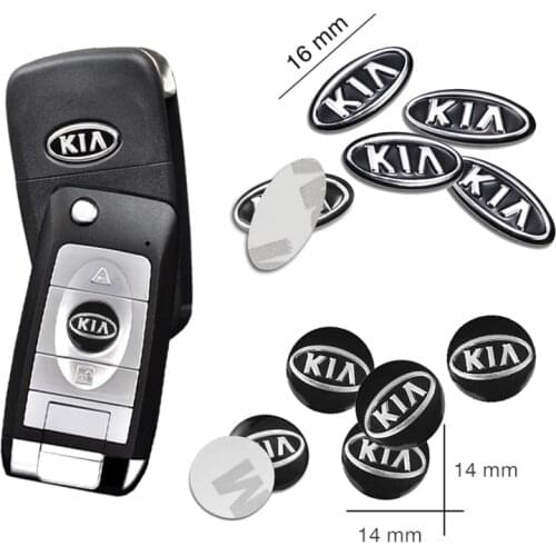 5Pcs Aluminium Metal Car Key Emblem Stickers For Kia Sportage Ceed Rio Picanto Sorento Soul Cerato Venga Cadenza Forte K9 Optima