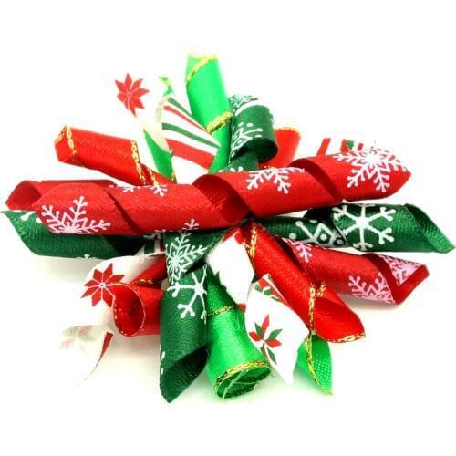50pcs/lot Christmas Pet Dog Cat Hair Bows Christmas Dog Hairpin Rubber Bands Handmade Boutique Pet Hair Accessories Dog Supplier