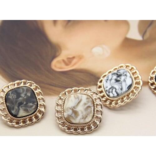 6pcs Vintage Ink Pattern Gold Metal Buttons For Clothing Sweaters Cardigan Decorative Sewing Handmade Accessories Wholesale