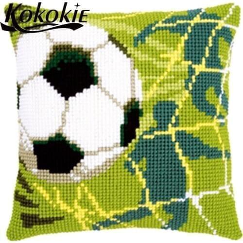 Accessories For Embroidery yarn pillowcase football pattern throw pillow material for handicraft Cross stitch pillow kits
